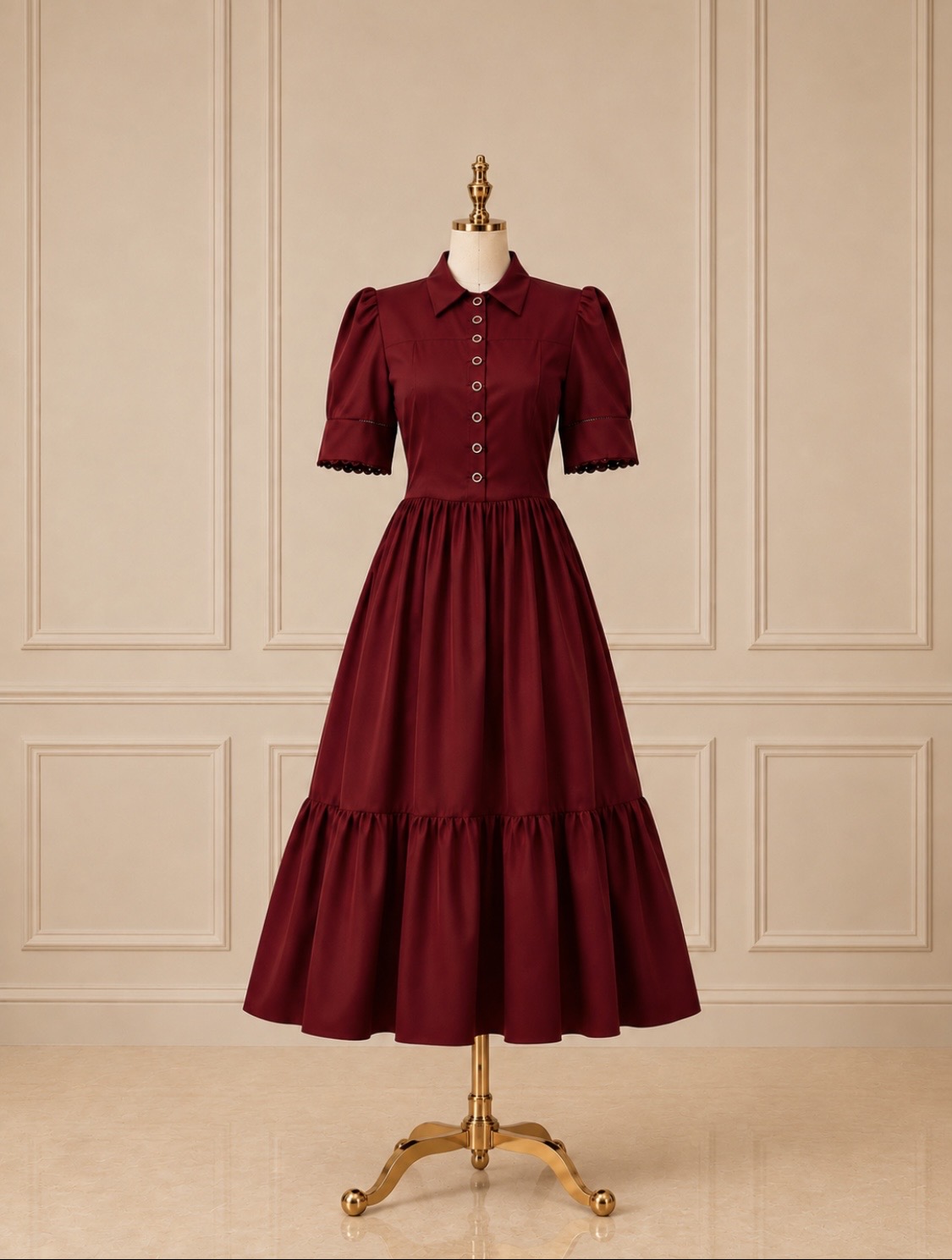 Vestido Casia — Bordo