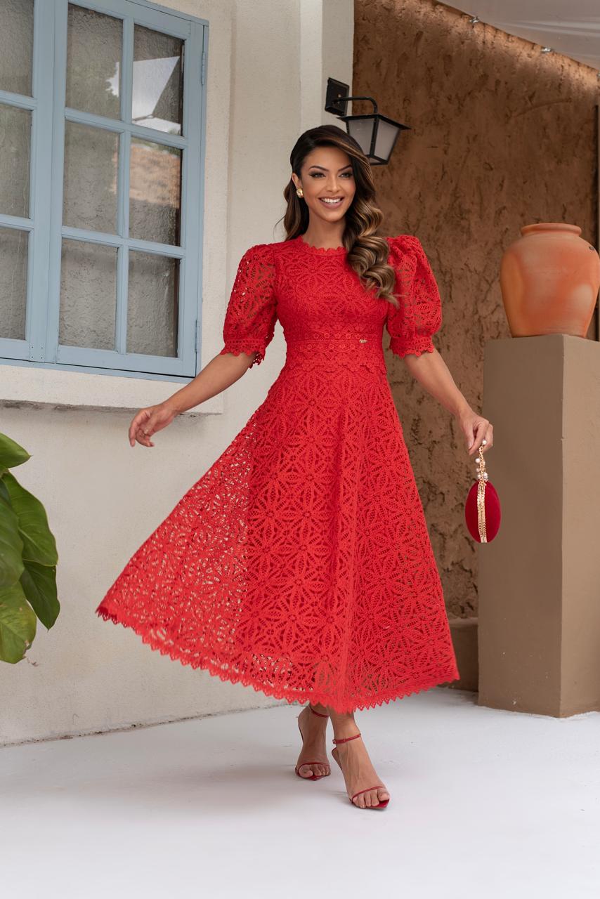 Vestido Fernanda — Rojo